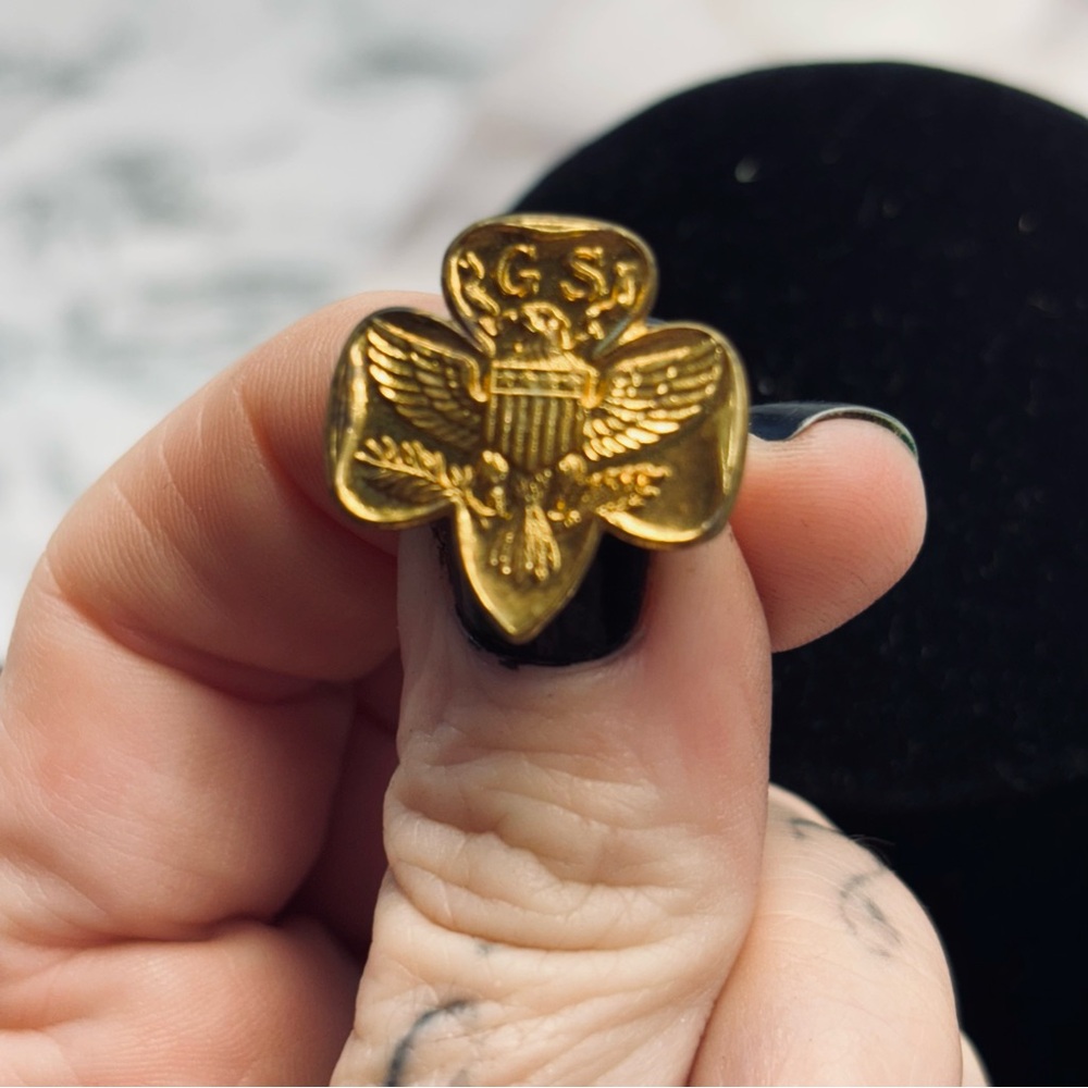 Gold Eagle Emblem Lapel Pin
